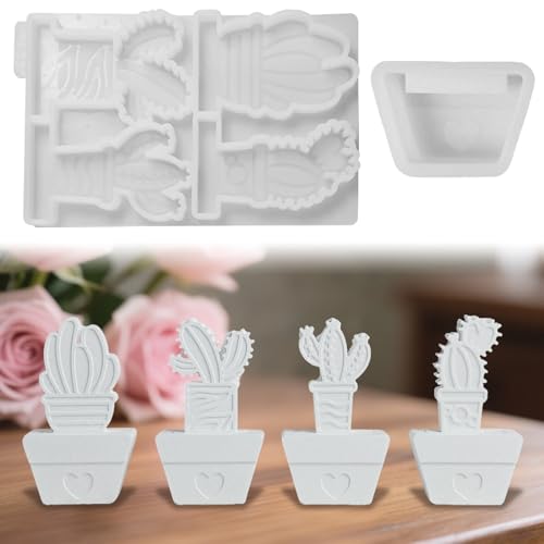 Silikonformen Gießformen Kaktus, Blumentopf Gießformen Silikon Kaktus Sommer Gipsformen zum Gießen, Giessformen Silikon Silikonform Kerzen Epoxidharz Formen zur Herstellung von DIY Sommer Handwerk (A) von FUFRE