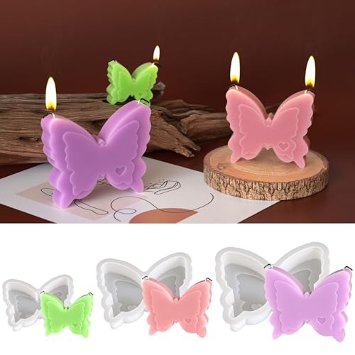 Silikonformen Gießformen Ostern, 3 Stück Schmetterling Silikonform Ostern Gießformen Silikon Schmetterling Frühling Gipsformen zum Gießen, Schmetterling Giessform Silikon Gießform (1) von FUFRE