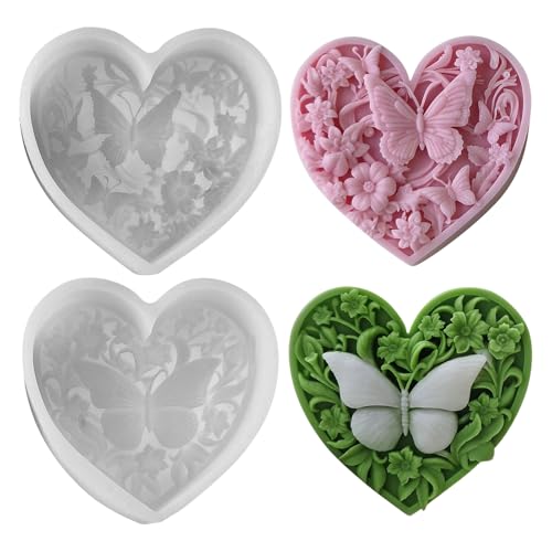 Silikonformen Gießformen Ostern, 3 Stück Schmetterling Silikonform Ostern Gießformen Silikon Schmetterling Frühling Gipsformen zum Gießen, Schmetterling Giessform Silikon Gießform (5) von FUFRE