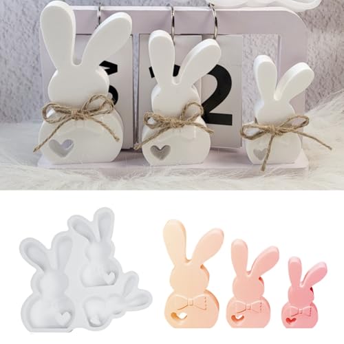 Silikonformen Gießformen Ostern, DIY Hasen Silikonform Ostern, Gießformen Silikon Ostern, Gießformen Silikon Frühling, Silikonform Frühling, Gießform Frühling, für DIY Osterdeko Handwerk (B) von FUFRE
