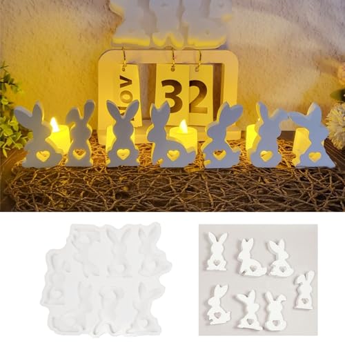 Silikonformen Gießformen Ostern, DIY Hasen Silikonform Ostern, Gießformen Silikon Ostern, Gießformen Silikon Frühling, Silikonform Frühling, Gießform Frühling, für DIY Osterdeko Handwerk (G) von FUFRE