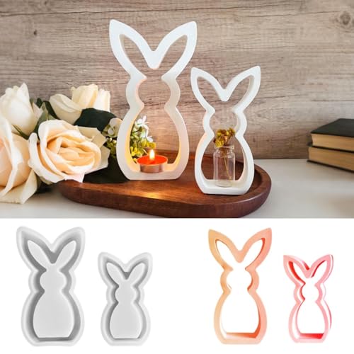 Silikonformen Gießformen Ostern, DIY Hasen Silikonform Ostern, Gießformen Silikon Ostern, Gießformen Silikon Frühling, Silikonform Frühling, Gießform Frühling, für DIY Osterdeko Handwerk (L) von FUFRE