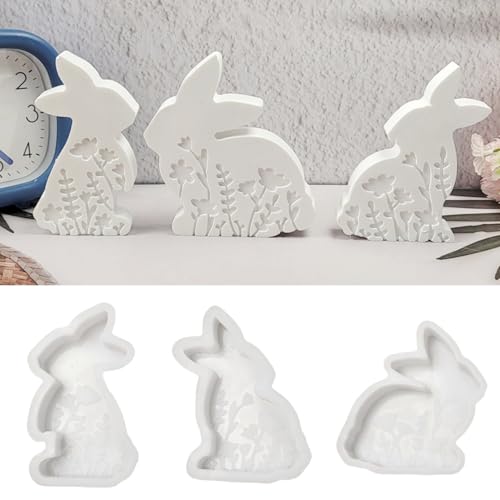 Silikonformen Gießformen Ostern, Gießformen Silikon, Silikonform Hase, Silikonform Frühling, für DIY Osterdeko Handwerk (B) von FUFRE