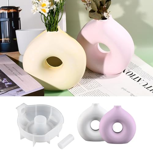 Silikonformen Gießformen Vase, Epoxidharz Formen Blumenvase 3D Silikonform Vasen Gipsformen zum Gießen Gießformen Silikon Blumenvasen Giessformen Silikon Kerzenhalter für DIY Sommer Boho Deko (A) von FUFRE