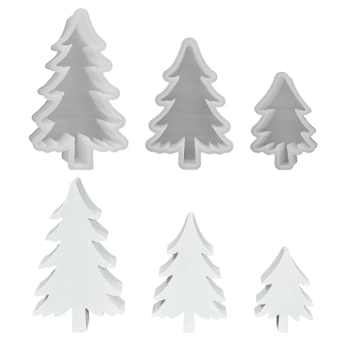 Silikonformen Gießformen Weihnachten, Gießformen Silikon Weihnachtsbaum, Weihnachten Kerzenhalter, Gussformen Für Gips, Epoxidharz Formen Für Die DIY Duftkerzenherstellung (A) von FUFRE