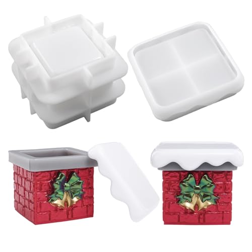 Silikonformen Gießformen Weihnachten Schornstein, Silikonform Weihnachten Kerzenhalter, Kerzen Silikonformen, Gießformen Silikon Kerzenständer, Gipsformen Zum Gießen für Gips DIY Handwerk von FUFRE
