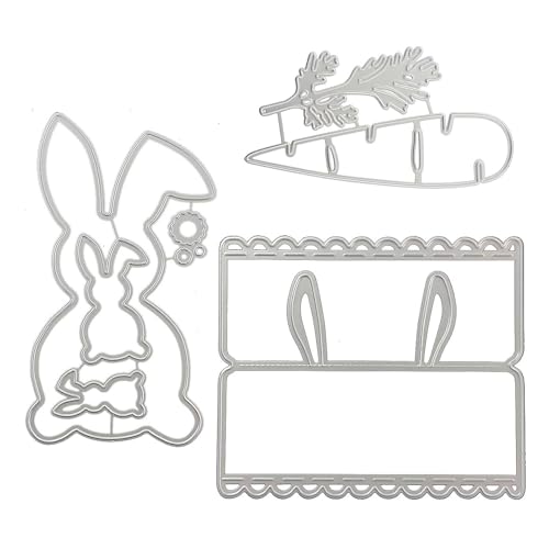 Stanzschablonen Ostern Deko Metall Stanzen Ostern Hase Prägeschablonen Stanzformen Stanzmaschine Schablonen, Ostern Stanzschablonen Schneiden für DIY Geschenkboxen Handwerk Geschenk (Karotte) von FUFRE