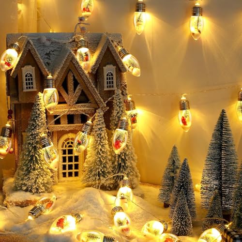 Weihnachtsdeko Lichterkette, LED Weihnachtsbeleuchtung Fenster Lichterkette mit Timing Funktion, 8 Modi, Fernbedienung, Weihnachtsdeko Innen Aussen Glühbirne Lichterkette Weihnachtsdekoration (1,5 m) von FUFRE