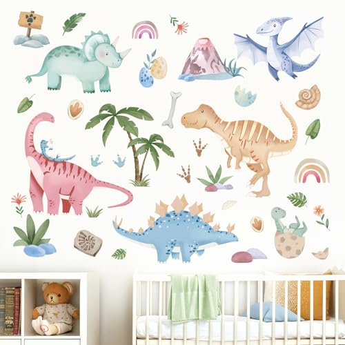 Fufuquare Cartoon Dinosaurier Abziehbare Wandtattoo Tiere und Pflanzen Wandaufkleber für Kinderzimmer Schlafzimmer Wohnzimmer Badezimmer Fufuquare Cartoon Dinosaurier Abziehbare Wandtattoo Tiere und Pflanzen Wandaufkleber für Kinderzimmer Schlafzimmer Wohnzimmer Badezimmer von FUFUQUARE