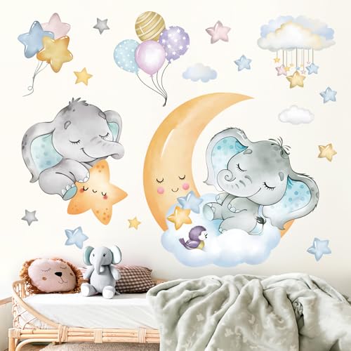 Fufuquare Cartoon Monde Sterne Wolken Wandaufkleber Elefanten Luftballons Tiere Wandtattoo Entfernbare Vinyl für Heimdeko Fufuquare Cartoon Monde Sterne Wolken Wandaufkleber Elefanten Luftballons Tiere Wandtattoo Entfernbare Vinyl für Heimdeko von FUFUQUARE
