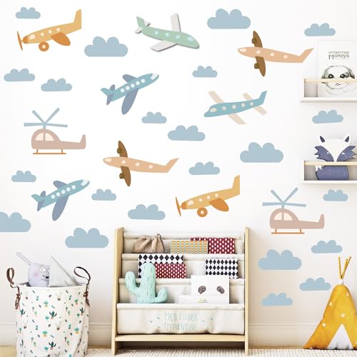 Fufuquare DIY Cartoon Flugzeug Wandtattoo Selbstklebender Vinyl Wolke Wandaufkleber für Kinderzimmer Kindergarten Schlafzimmer Wohnzimmer Fufuquare DIY Cartoon Flugzeug Wandtattoo Selbstklebender Vinyl Wolke Wandaufkleber für Kinderzimmer Kindergarten Schlafzimmer Wohnzimmer von FUFUQUARE