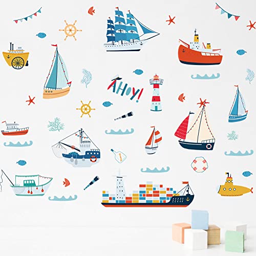 Fufuquare DIY Cartoon Segelboot Wandtattoo Selbstklebender Vinyl Schiff Wandaufkleber für Kinderzimmer Kindergarten Schlafzimmer Wohnzimmer Fufuquare DIY Cartoon Segelboot Wandtattoo Selbstklebender Vinyl Schiff Wandaufkleber für Kinderzimmer Kindergarten Schlafzimmer Wohnzimmer von FUFUQUARE