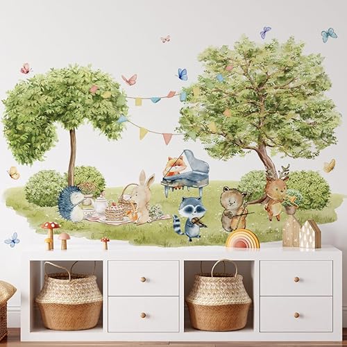 Fufuquare Märchenstil Tier Baum Wandtattoo Grüne Natur Camping Schub- und Aufklebe Wandaufkleber für Kinderzimmer Kinder Betreuungszimmer Klassenzimmer Fufuquare Märchenstil Tier Baum Wandtattoo Grüne Natur Camping Schub- und Aufklebe Wandaufkleber für Kinderzimmer Kinder Betreuungszimmer Klassenzimmer von FUFUQUARE