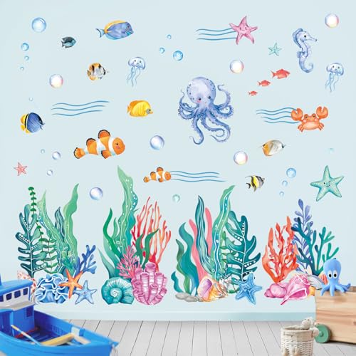 Fufuquare bunte DIY Korallen Seegras Wandaufkleber Untersee Entfernbare Wandtattoo für Kinderzimmer Schlafzimmer Wohnzimmer Badezimmer Fufuquare bunte DIY Korallen Seegras Wandaufkleber Untersee Entfernbare Wandtattoo für Kinderzimmer Schlafzimmer Wohnzimmer Badezimmer von FUFUQUARE