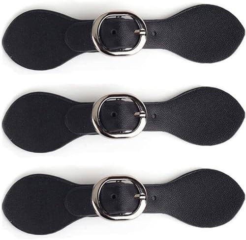 FUFUYO Schwarze Metall-Leder-Verschluss-Clip-Halterung, Schnallenverschluss, 11,5 x 2,9 cm, 3 Stück von FUFUYO