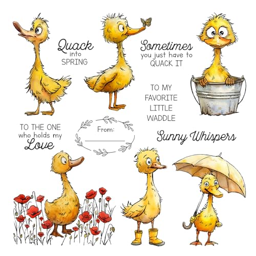 FUGUT Niedliche Cartoon-Enten-Stanzformen und transparenter Stempel, Metall-Bastelschablonen für Bastelarbeiten, Scrapbooking, Kartenherstellung FUGUT Niedliche Cartoon-Enten-Stanzformen und transparenter Stempel, Metall-Bastelschablonen für Bastelarbeiten, Scrapbooking, Kartenherstellung von FUGUT
