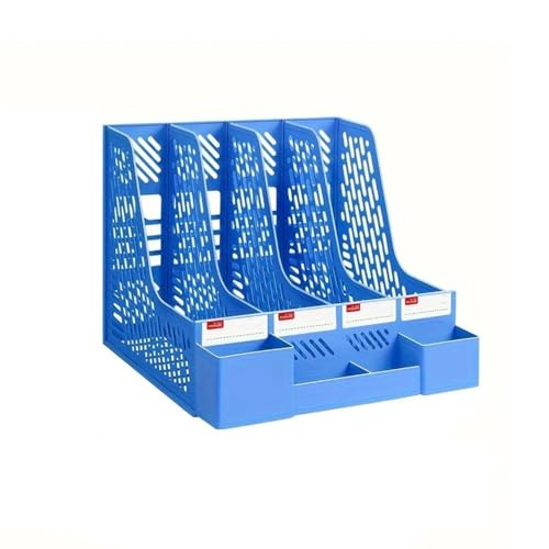 FUHAI-666 Aktenhalter Aktenordner for den Schreibtisch, Zeitschriftenhalter for, Aktensortierregal for das Büro, vertikale Aktenteiler(Dark Blue) von FUHAI-666