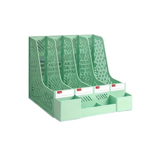FUHAI-666 Aktenhalter Aktenordner for den Schreibtisch, Zeitschriftenhalter for, Aktensortierregal for das Büro, vertikale Aktenteiler(Green) von FUHAI-666