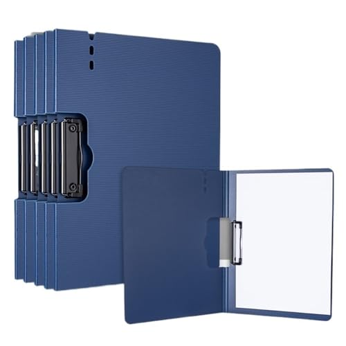 FUHAI-666 Aktenordner 5 Stück Einzelclip-Ordner im A4-Format, multifunktional, faltbar, Schreibblock, Datenspeicherung, Bürobedarf Ordner-Organizer(Blue) von FUHAI-666