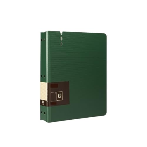 FUHAI-666 Aktenordner 80 Seiten A4-Dateiordner mit transparenten Einsätzen, verdickter Datendatei-Aufbewahrungsbuch-Bürobedarf Ordner-Organizer(Green) von FUHAI-666