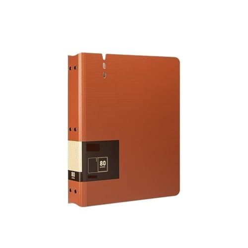 FUHAI-666 Aktenordner 80 Seiten A4-Dateiordner mit transparenten Einsätzen, verdickter Datendatei-Aufbewahrungsbuch-Bürobedarf Ordner-Organizer(Orange) von FUHAI-666