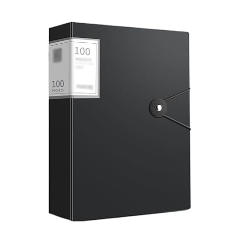 FUHAI-666 Aktenordner A4-Ordner mit transparenten Einlagen, 100 Seiten, mehrschichtiges Datenbuch mit großer Kapazität, multifunktionale Datenaufbewahrungstasche Ordner-Organizer(Schwarz) von FUHAI-666