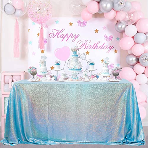 Rechteckige Pailletten-Tischdecke, türkis, 140 x 250 cm, holografische Tischauflage, schimmernde Tischdecke für Party, Geburtstag, Tischdecke, Meerjungfrau-Tischdekoration, schimmernd, Kuchen, Dessert Rechteckige Pailletten-Tischdecke, türkis, 140 x 250 cm, holografische Tischauflage, schimmernde Tischdecke für Party, Geburtstag, Tischdecke, Meerjungfrau-Tischdekoration, schimmernd, Kuchen, Dessert von FUHSY