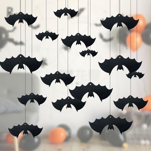 FUIPVGI 32 Stücke Fledermaus Dekorationen, Halloween-Hänge-Fledermaus-Dekorationen, Fledermaus Girlande, Papierfledermaus-Dekorationen, Gruselige Fledermaus Banner, für Halloween Partyzubehör FUIPVGI 32 Stücke Fledermaus Dekorationen, Halloween-Hänge-Fledermaus-Dekorationen, Fledermaus Girlande, Papierfledermaus-Dekorationen, Gruselige Fledermaus Banner, für Halloween Partyzubehör von FUIPVGI