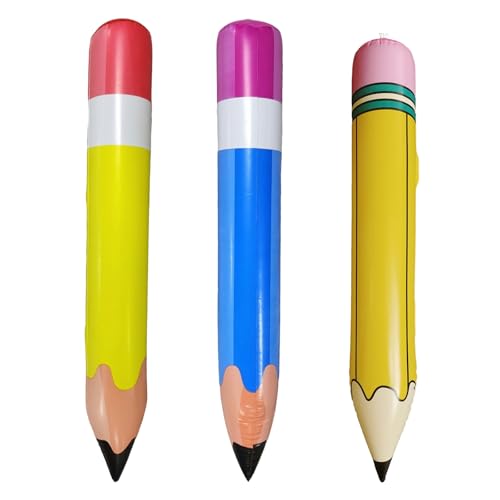 FUIPVGI Aufblasbare Bleistiftballons, riesiger aufblasbarer Bleistift, 68 cm, riesige aufblasbare Bleistiftballons, große Bleistift-Dekorationen für Schulanfang, Party, Klassenzimmer, Geburtstag FUIPVGI Aufblasbare Bleistiftballons, riesiger aufblasbarer Bleistift, 68 cm, riesige aufblasbare Bleistiftballons, große Bleistift-Dekorationen für Schulanfang, Party, Klassenzimmer, Geburtstag von FUIPVGI