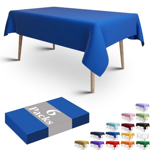 FULDGAENR 6 Packungen königsblaue Einweg-Tischdecken aus Kunststoff, 137 x 274 cm, für rechteckige Tische, Innen- und Außenbereich, Partys, Geburtstage, Hochzeiten, Jubiläen, 6 Packungen FULDGAENR 6 Packungen königsblaue Einweg-Tischdecken aus Kunststoff, 137 x 274 cm, für rechteckige Tische, Innen- und Außenbereich, Partys, Geburtstage, Hochzeiten, Jubiläen, 6 Packungen von FULDGAENR