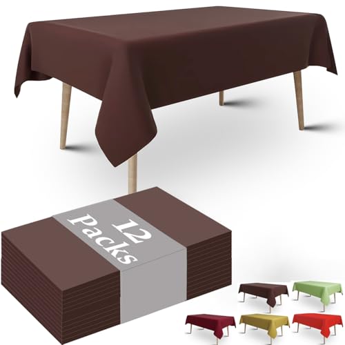 FULDGAENR Braune Kunststoff-Tischdecke, Einweg-Tischdecken, 137 x 274 cm, für rechteckige Tische, Innen- und Außenbereich, Partys, Geburtstage, Hochzeiten, Jubiläen, 12 Stück FULDGAENR Braune Kunststoff-Tischdecke, Einweg-Tischdecken, 137 x 274 cm, für rechteckige Tische, Innen- und Außenbereich, Partys, Geburtstage, Hochzeiten, Jubiläen, 12 Stück von FULDGAENR