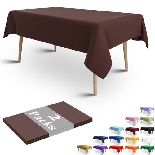 FULDGAENR Braune Kunststoff-Tischdecke, Einweg-Tischdecken, 137 x 274 cm, für rechteckige Tische, Innen- und Außenbereich, Partys, Geburtstage, Hochzeiten, Jubiläen, 2 Packungen, Braun FULDGAENR Braune Kunststoff-Tischdecke, Einweg-Tischdecken, 137 x 274 cm, für rechteckige Tische, Innen- und Außenbereich, Partys, Geburtstage, Hochzeiten, Jubiläen, 2 Packungen, Braun von FULDGAENR