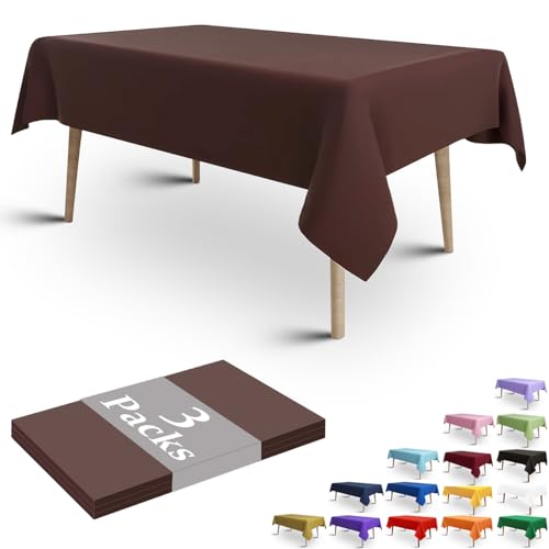 FULDGAENR Braune Kunststoff-Tischdecken, Einweg-Tischdecken, 137 x 274 cm, für rechteckige Tische, Innen- und Außenbereich, Partys, Geburtstage, Hochzeiten, Jubiläen, 3 Packungen, Braun, 3 Packungen FULDGAENR Braune Kunststoff-Tischdecken, Einweg-Tischdecken, 137 x 274 cm, für rechteckige Tische, Innen- und Außenbereich, Partys, Geburtstage, Hochzeiten, Jubiläen, 3 Packungen, Braun, 3 Packungen von FULDGAENR