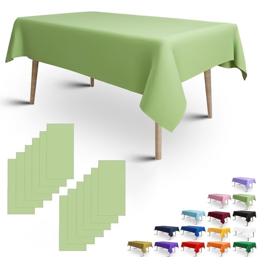 FULDGAENR Salbeigrüne Kunststoff-Tischdecke, Einweg-Tischdecke, Salbeigrün, 137 x 274 cm, für rechteckige Tische, Innen- und Außenbereich, Partys, Geburtstage, Hochzeiten, Jubiläen, 1 Stück FULDGAENR Salbeigrüne Kunststoff-Tischdecke, Einweg-Tischdecke, Salbeigrün, 137 x 274 cm, für rechteckige Tische, Innen- und Außenbereich, Partys, Geburtstage, Hochzeiten, Jubiläen, 1 Stück von FULDGAENR