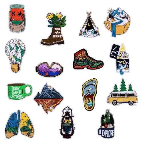 FULHANY 15 StüCk AufnäHer Patches Flicken Zum AufbüGeln ZubehöR Diy - BüGelpatches - AufbüGel Patches - Textilsticker Selbstklebend - Bedruckt Mit Bunten Landschaften Und Bergen FULHANY 15 StüCk AufnäHer Patches Flicken Zum AufbüGeln ZubehöR Diy - BüGelpatches - AufbüGel Patches - Textilsticker Selbstklebend - Bedruckt Mit Bunten Landschaften Und Bergen von FULHANY