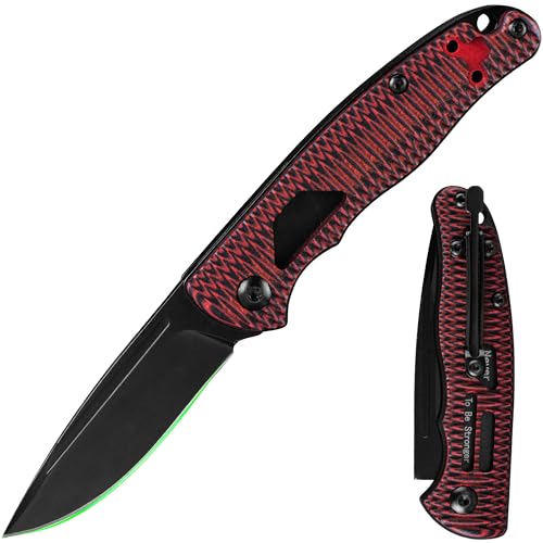 FULLHI Jagdmesser, EDC-Messer für Männer und Frauen mit Taschenclip, scharfes Camping-Überlebens-Wandermesser für Vater FULLHI Jagdmesser, EDC-Messer für Männer und Frauen mit Taschenclip, scharfes Camping-Überlebens-Wandermesser für Vater von FULLHI