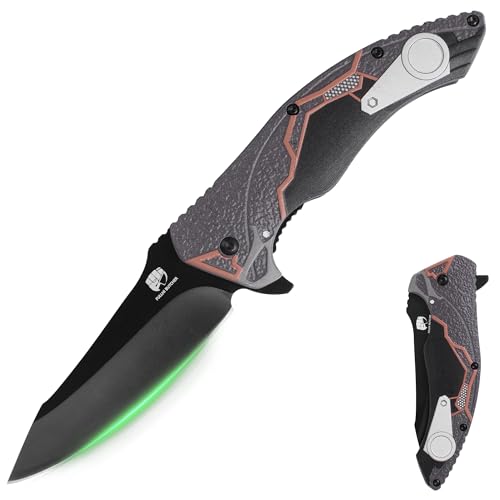 FULLHI Klappbares Taschenmesser Multistyle Aluminium Full Color Raised 3D Griffe Kleines Messer mit Karabiner Clip für scharfe Camping Survival Wandern Messer, für Frauen Männer (3.7") von FULLHI