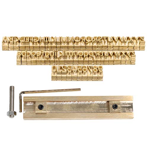 FUMENG Prägemaschine Form Alphabete Buchstaben Label Bronzing Machine Leder Holzstempel Embosser Werkzeugsatz,Set Meal b,Font1 von FUMENG