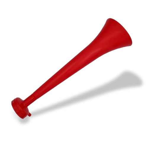 FUN FAN LINE - Packung x3 Kunststoff Vuvuzela Stadion/ungiftig Fußball Horn. Zübehor für Fußball- und Sportfeiern. Sehr Lautes Lufthorn für Animation. (Rot) von FUN FAN LINE