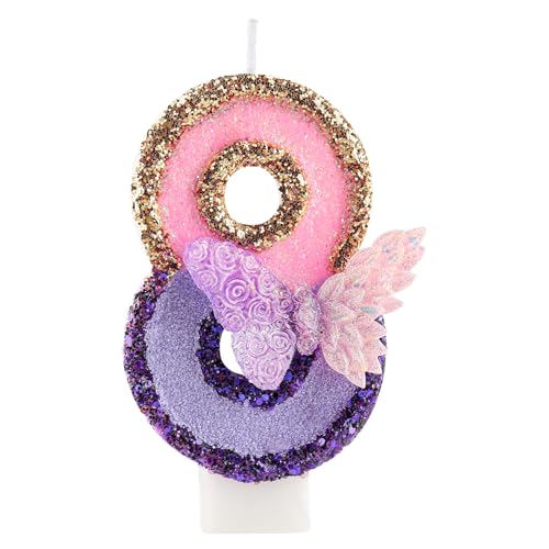 3D Schmetterling Geburtstag Purpur Nummer 8 Kerzen, Purpur Gold Schmetterling Kerzen für Cupcake Topper, Mädchen 8 Geburtstg Kerze Kuchen Topper Dekorationen 3D Schmetterling Geburtstag Purpur Nummer 8 Kerzen, Purpur Gold Schmetterling Kerzen für Cupcake Topper, Mädchen 8 Geburtstg Kerze Kuchen Topper Dekorationen von FUNCANDLE