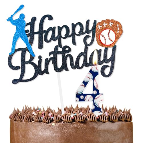Blau-weiße Baseball-Geburtstagskerzen mit Baseball-Kuchenaufsatz, perfekte Baseball-Themenkerze, Kuchenaufsatz für Baseball-Liebhaber, Spieler, Dekorationen für Jubiläen, Feiern, ideal Blau-weiße Baseball-Geburtstagskerzen mit Baseball-Kuchenaufsatz, perfekte Baseball-Themenkerze, Kuchenaufsatz für Baseball-Liebhaber, Spieler, Dekorationen für Jubiläen, Feiern, ideal von FUNCANDLE