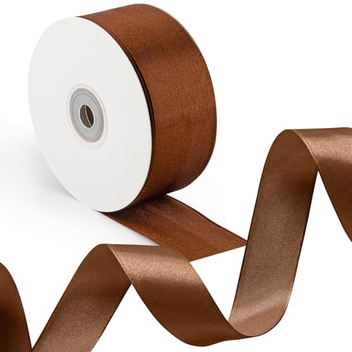 Braunes 91,4 m breites Satinband, 3,8 cm Band, Muttertagsgeschenkverpackung, handgefertigte Schleifen, Rosenherstellung, Dekoration, Hochzeit, Weihnachten, Babyparty, Geburtstag Braunes 91,4 m breites Satinband, 3,8 cm Band, Muttertagsgeschenkverpackung, handgefertigte Schleifen, Rosenherstellung, Dekoration, Hochzeit, Weihnachten, Babyparty, Geburtstag von FUNCANDLE