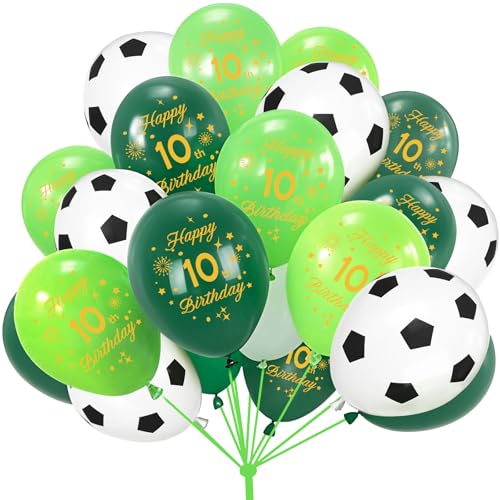 Fussball Luftballon 10. 15 Stück Fussball Geburtstag Grün Luftballon Junge Fußball Geburtstagsdeko 10 Geburtstag Junge,Grün Fussballballon für Party Kindergeburtstag Deko Fussball Luftballon 10. 15 Stück Fussball Geburtstag Grün Luftballon Junge Fußball Geburtstagsdeko 10 Geburtstag Junge,Grün Fussballballon für Party Kindergeburtstag Deko von FUNCANDLE