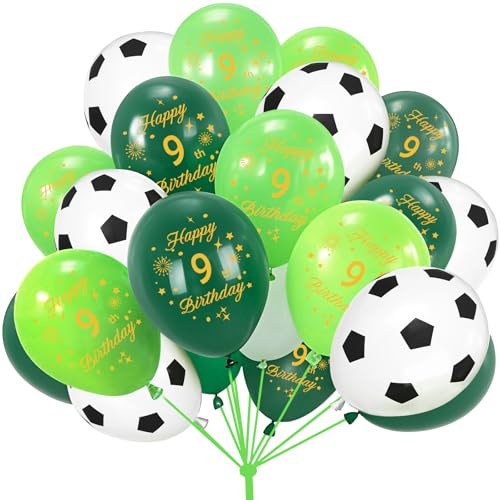 Fussball Luftballon 9. 15 Stück Fussball Geburtstag Grün Luftballon Junge Fußball Geburtstagsdeko 9 Geburtstag Junge,Grün Fussballballon für Party Kindergeburtstag Deko Fussball Luftballon 9. 15 Stück Fussball Geburtstag Grün Luftballon Junge Fußball Geburtstagsdeko 9 Geburtstag Junge,Grün Fussballballon für Party Kindergeburtstag Deko von FUNCANDLE