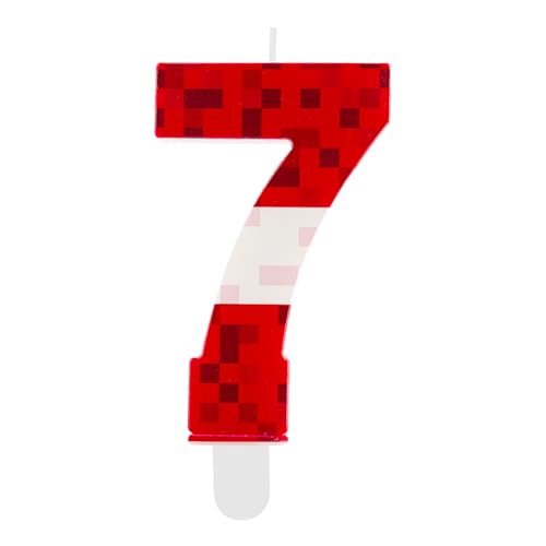 Geburtstagskerzen Zahlen 7,Rot Pixel Geburtstagskerzen Kerze,TNT Tortendeko Geburtstag, Cartoon Gaming Themen für Mädchen Jungen Kinder Geburtstagskerzen Torteparty Deko Geburtstagskerzen Zahlen 7,Rot Pixel Geburtstagskerzen Kerze,TNT Tortendeko Geburtstag, Cartoon Gaming Themen für Mädchen Jungen Kinder Geburtstagskerzen Torteparty Deko von FUNCANDLE