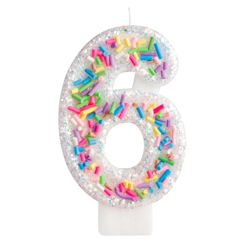 Geburtstagskerzen Zahlen Bunte Süßigkeiten 6. Geburtstagskerze für Partybedarf, Kerzen zur Kuchendekoration, 3.34 Zoll Nummer 6 Kuchen Topper, Hochzeitsjubiläum Pastell Süßigkeiten Thema Party Geburtstagskerzen Zahlen Bunte Süßigkeiten 6. Geburtstagskerze für Partybedarf, Kerzen zur Kuchendekoration, 3.34 Zoll Nummer 6 Kuchen Topper, Hochzeitsjubiläum Pastell Süßigkeiten Thema Party von FUNCANDLE