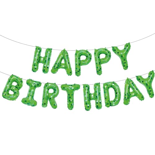 Grünes Pixel Happy Birthday Banner & Ballon-Set - Wiederverwendbare TNT Game Deko für Kindergeburtstage, Video Game Partys Grünes Pixel Happy Birthday Banner & Ballon-Set - Wiederverwendbare TNT Game Deko für Kindergeburtstage, Video Game Partys von FUNCANDLE