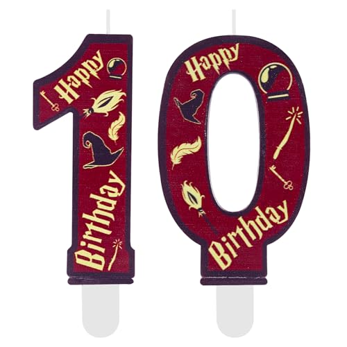 Magic Wizard Theme Number 10 Geburtstag Kerzen Kuchen Topper Dekorationen für 10 Jahre alte Jungen Mädchen Kinder, Wizard School Party,Geburtstag Party Dekor Magic Wizard Theme Number 10 Geburtstag Kerzen Kuchen Topper Dekorationen für 10 Jahre alte Jungen Mädchen Kinder, Wizard School Party,Geburtstag Party Dekor von FUNCANDLE