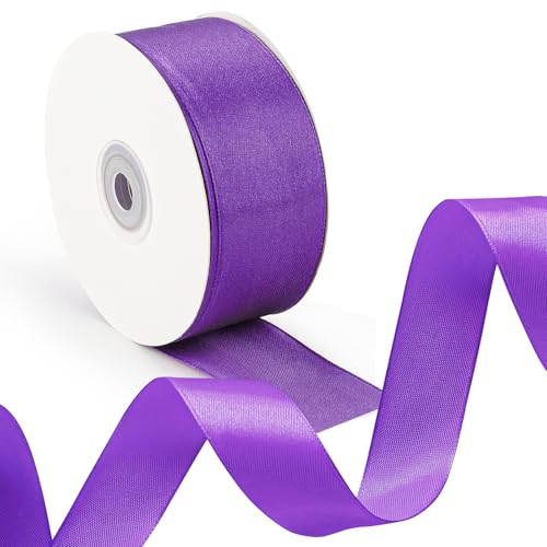 Violettes 45,7 m langes Satinband, 3,8 cm Band, Muttertagsgeschenkverpackung, handgefertigte Schleifen, Rosenherstellung, Dekoration, Hochzeit, Weihnachten, Babyparty, Geburtstag Violettes 45,7 m langes Satinband, 3,8 cm Band, Muttertagsgeschenkverpackung, handgefertigte Schleifen, Rosenherstellung, Dekoration, Hochzeit, Weihnachten, Babyparty, Geburtstag von FUNCANDLE