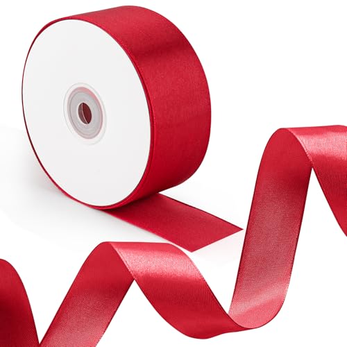 Weinrotes 91,4 m langes Satinband, 3,8 cm Band, Muttertagsgeschenkverpackung, handgefertigte Schleifen, Rosenherstellung, Dekoration, Hochzeit, Weihnachten, Babyparty, Geburtstag Weinrotes 91,4 m langes Satinband, 3,8 cm Band, Muttertagsgeschenkverpackung, handgefertigte Schleifen, Rosenherstellung, Dekoration, Hochzeit, Weihnachten, Babyparty, Geburtstag von FUNCANDLE